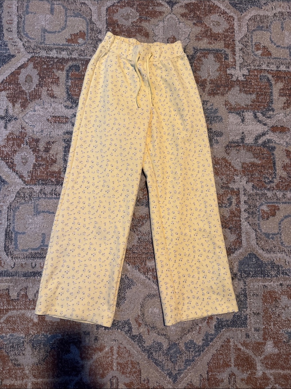 Copper key Kids Yellow Floral Drawstring Lounge Pants